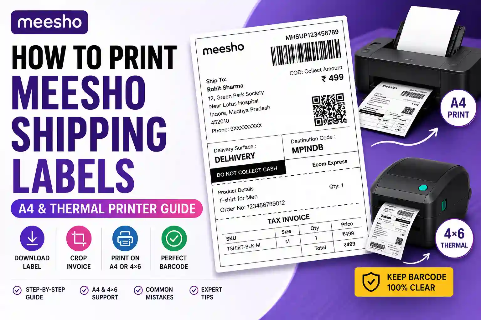 How to print Meesho shipping labels guide